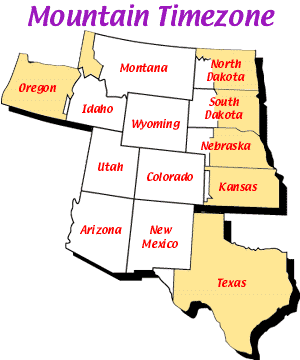 Mountain Timezone map